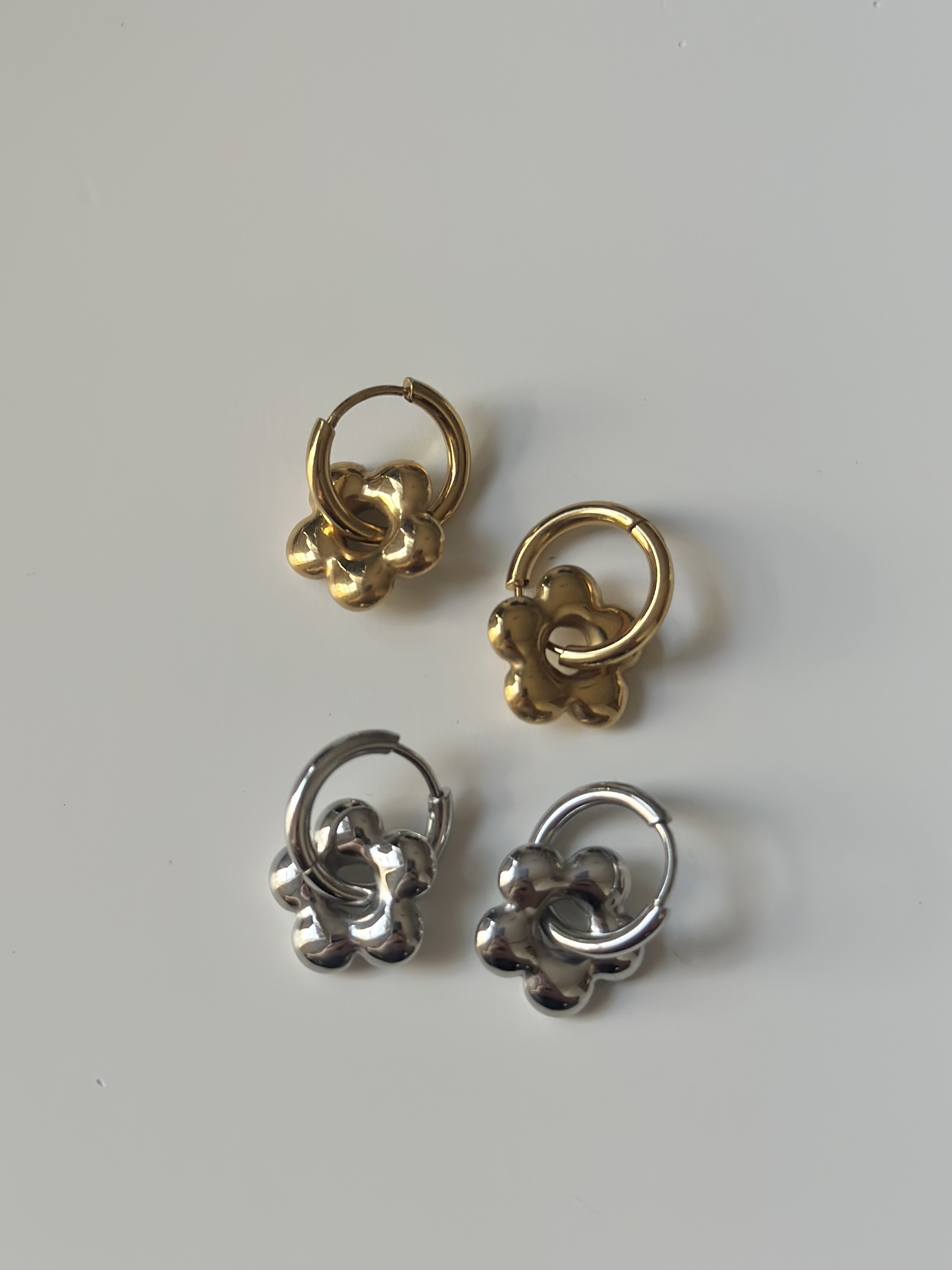 SS 2WAY flower hoop pierce