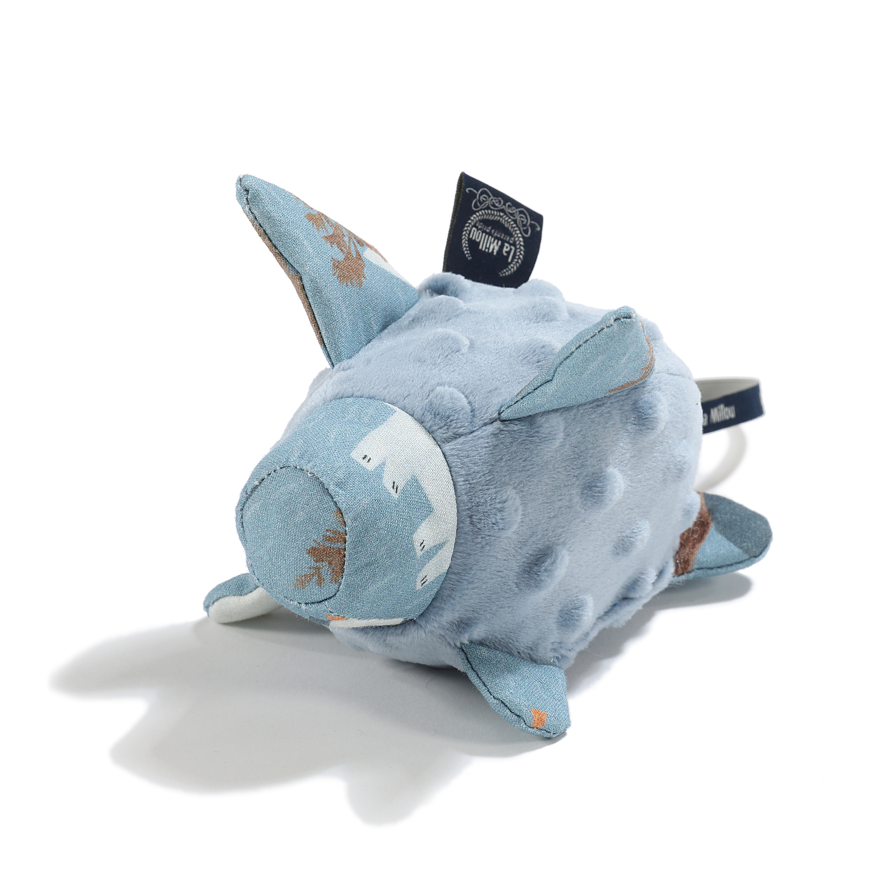 La Millou波蘭 豆豆安撫豬搖鈴玩偶｜北極好朋友(藍底)｜哥倫比亞藍