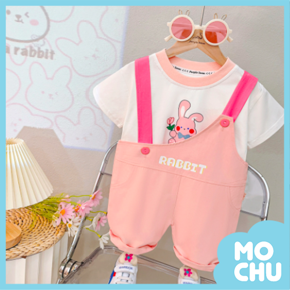 領結兔不對稱肩帶套裝