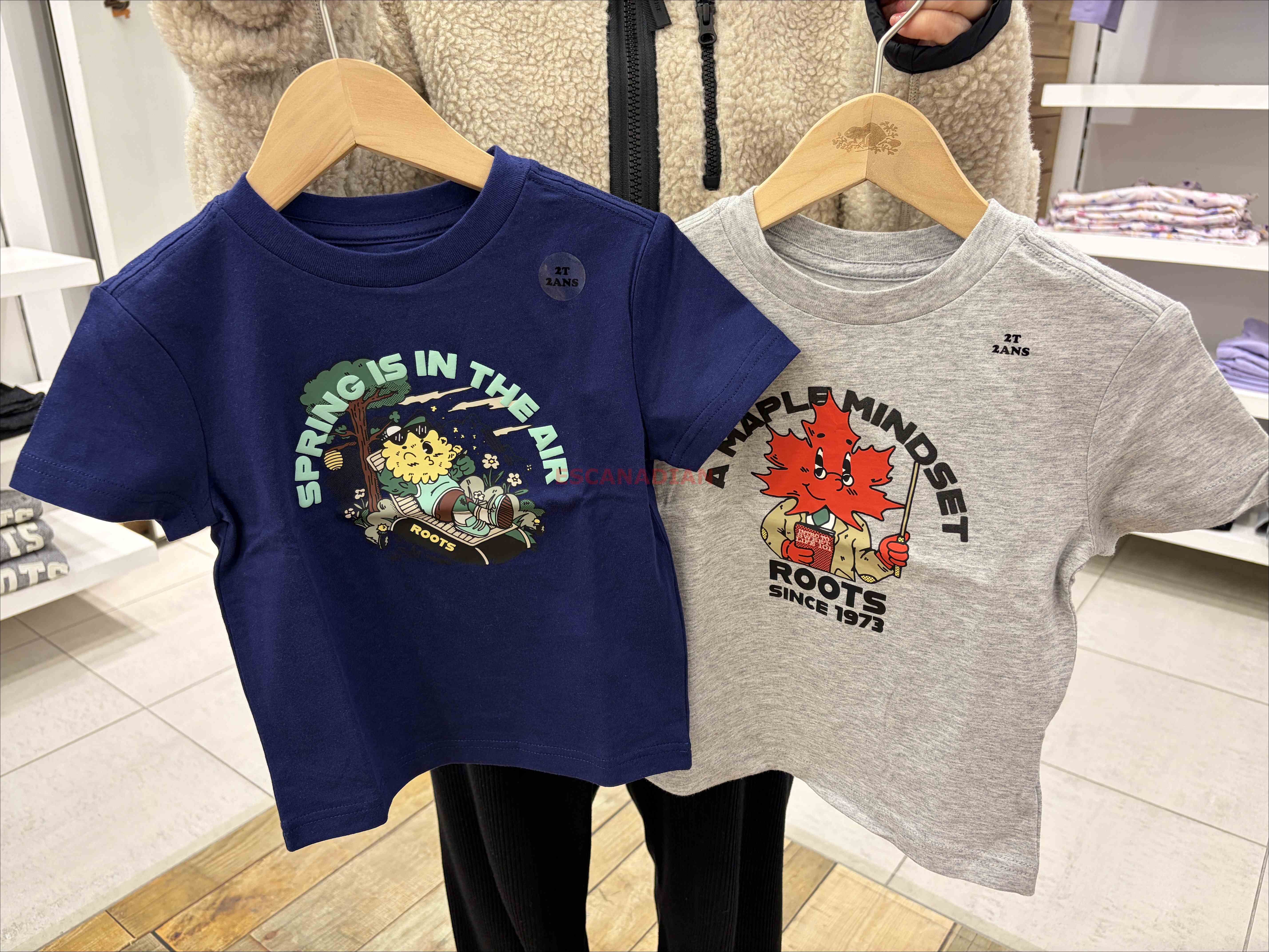 ROOTS 小童 大自然元素系列 圖案 短TEE (2色)