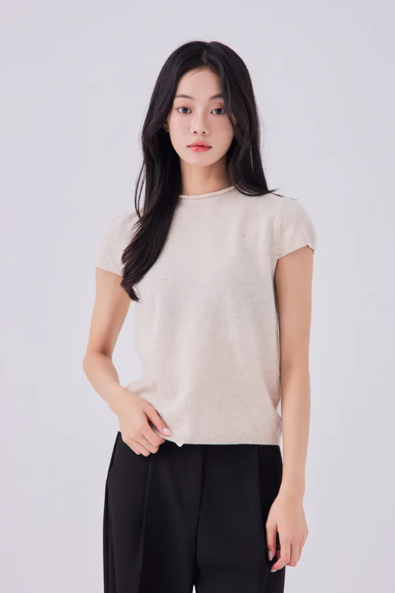 2603 OH！HER 小立領簡約針織上衣（100%羊毛）