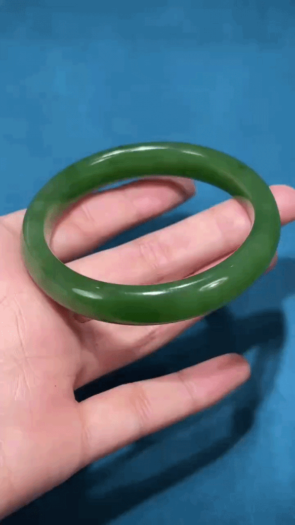 29216 58mm和田玉碧玉冰陽綠手鐲 (56-58)