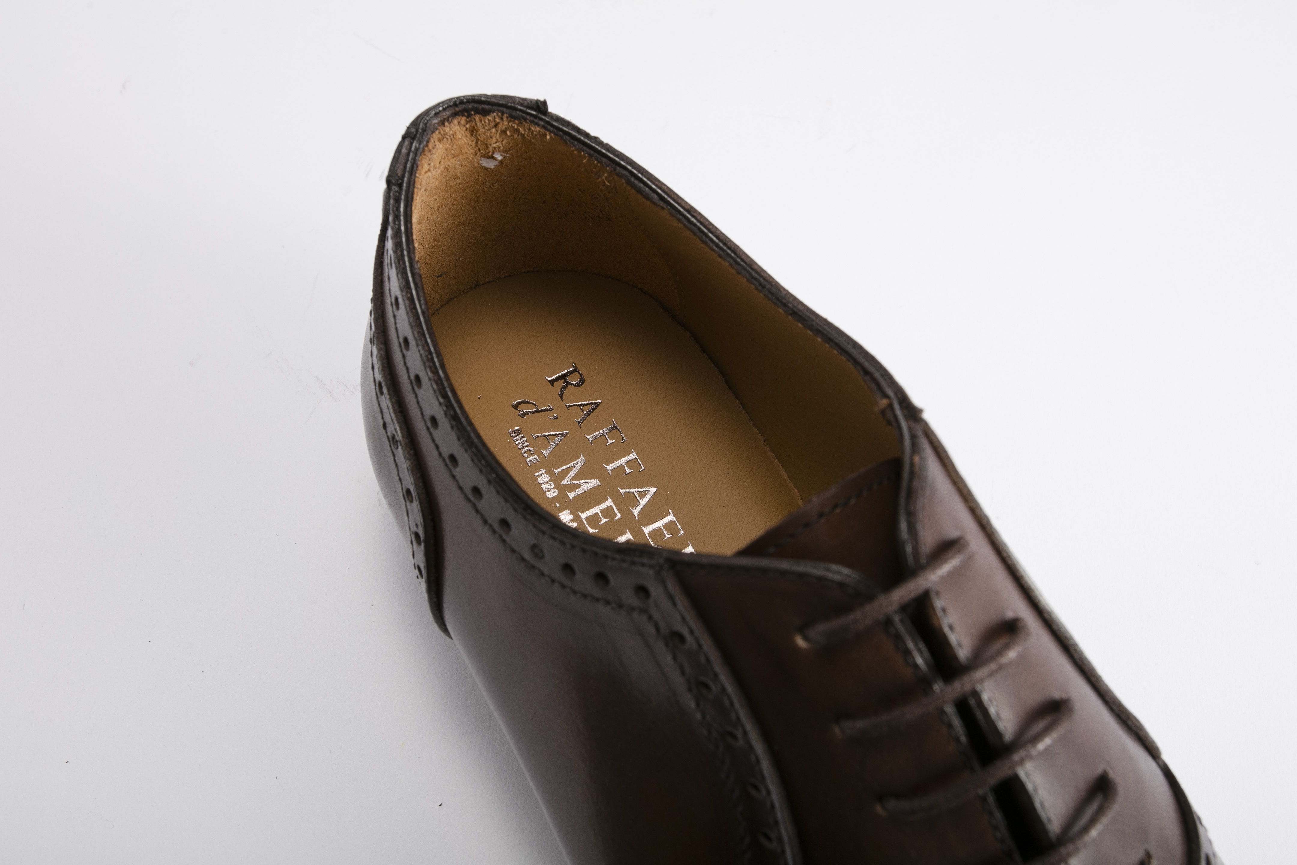 Raffaele d'Amelio - 男裝 半雕花牛津鞋 488-9-DBR