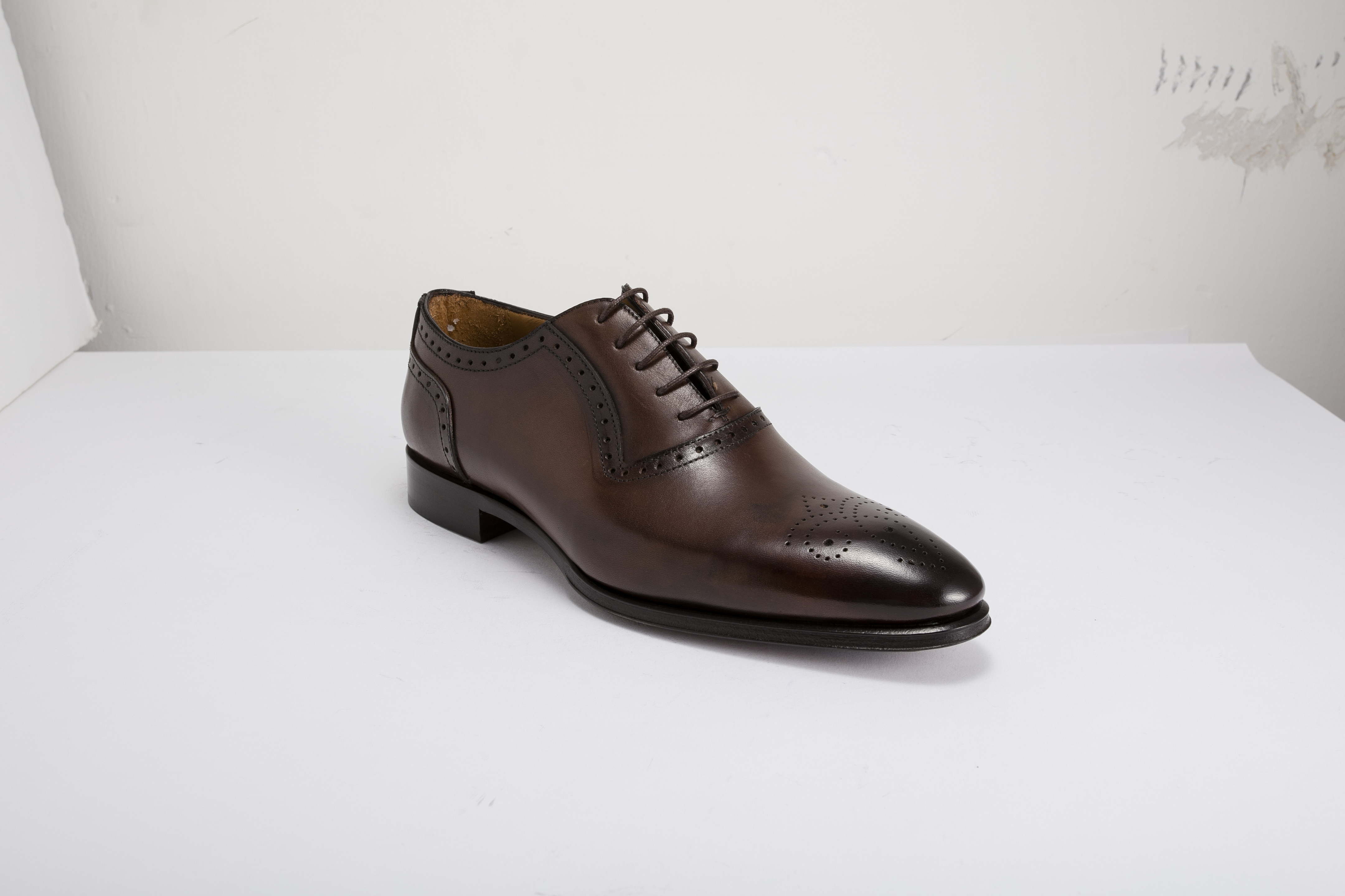 Raffaele d'Amelio - 男裝 半雕花牛津鞋 488-9-DBR