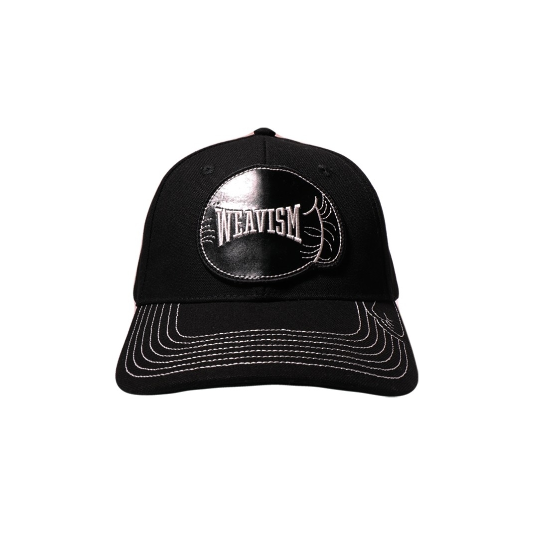 拳擊皮革刺繡帽-黑