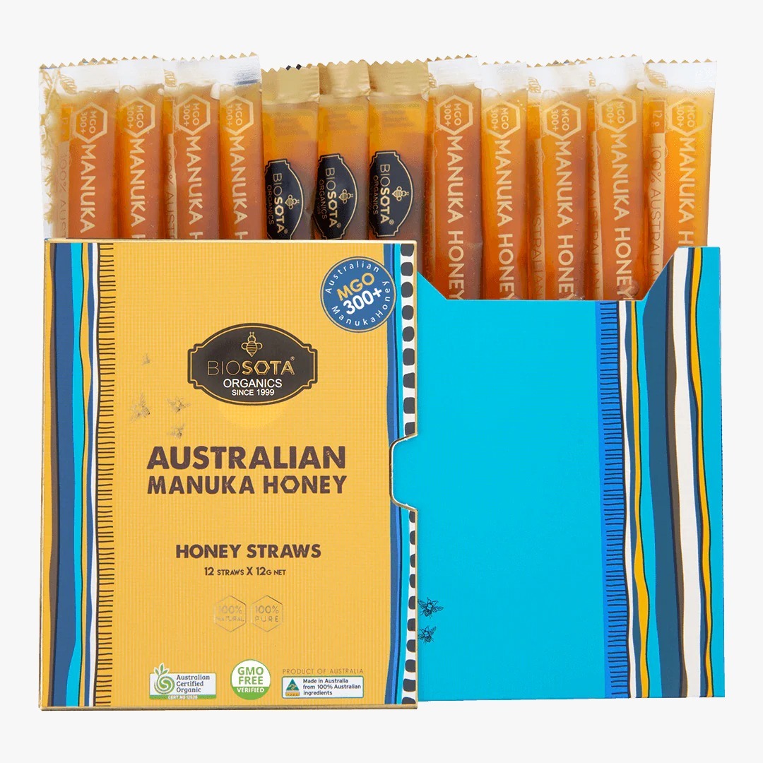 CD27 Biosota Certified Organic Manuka Honey Straws MGO 300+ Gift Box ...