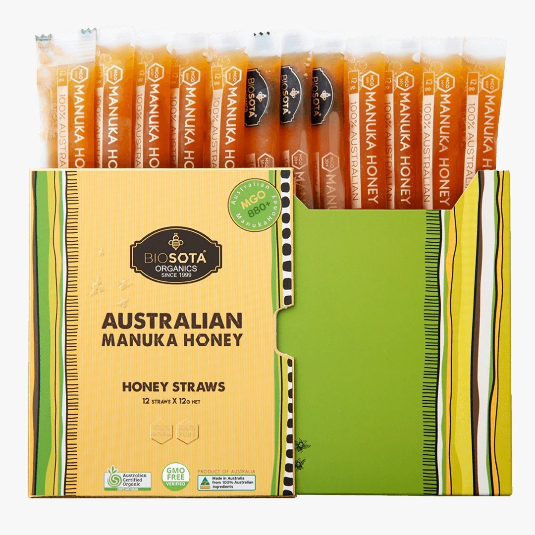 CD29 Biosota Certified Organic Manuka Honey Straws MGO 880+ Gift Box ...