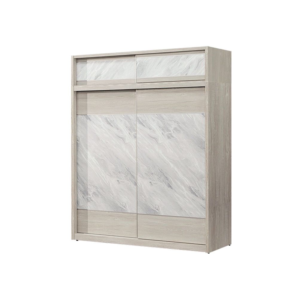 柏蒂家居-歐文6尺推門加高型衣櫃組合(推門衣櫃+棉被櫃)