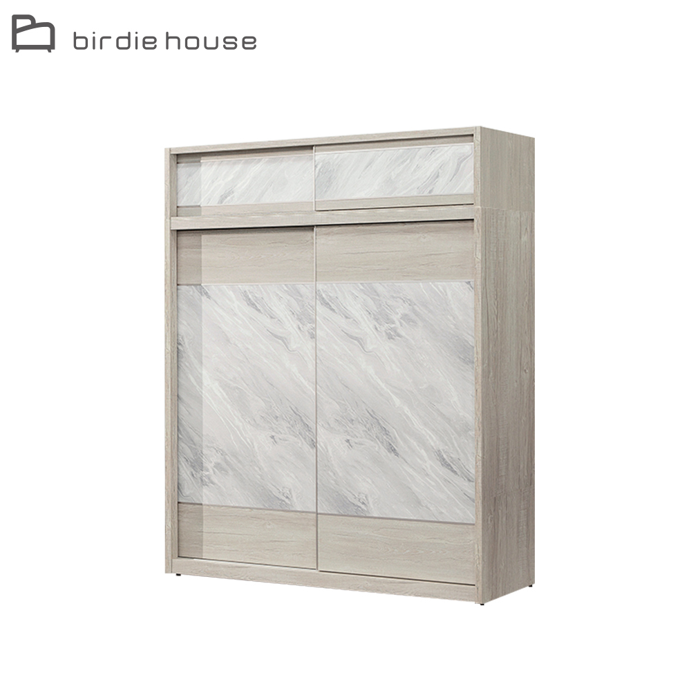 柏蒂家居-歐文6尺推門加高型衣櫃組合(推門衣櫃+棉被櫃)