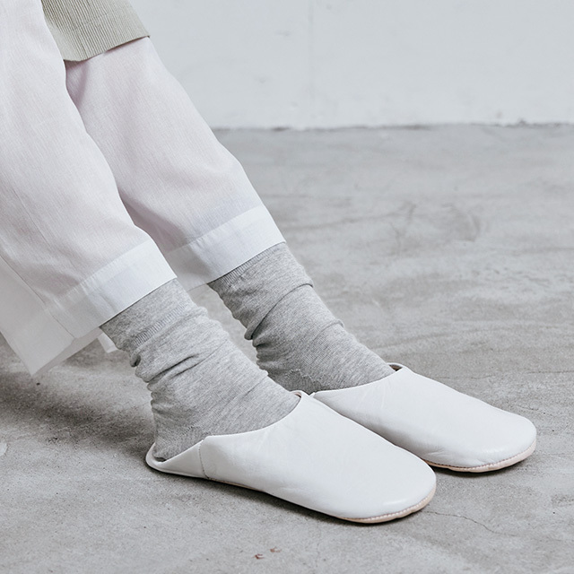 中川政七商店 - 不咬腳棉麻中筒襪 23-25cm / 灰