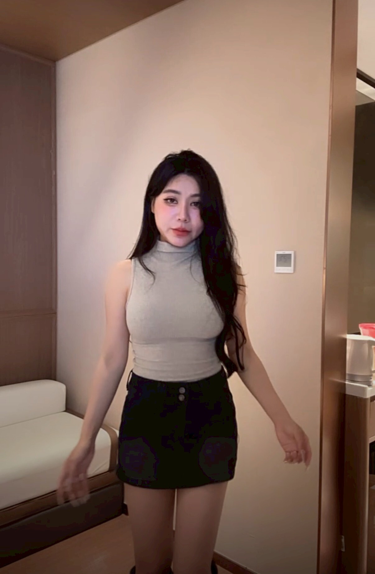 高彈版牛仔料* 洗水做舊色牛仔裙（面料極舒服）