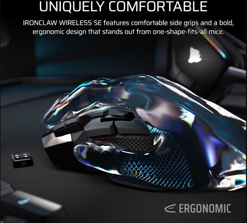 Corsair 海盜船 IRONCLAW SE 鐵爪 RGB 三模無線滑鼠【黑】/CH-9317110-WW