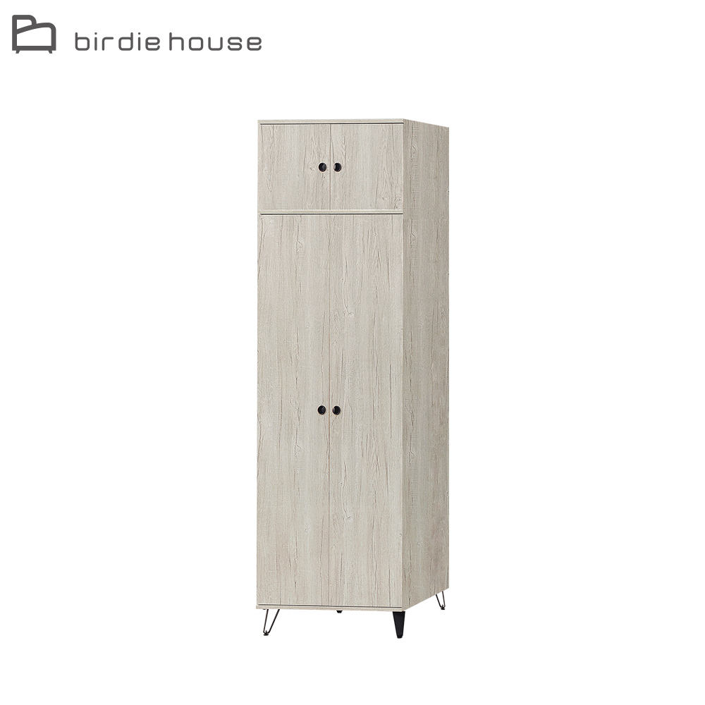 柏蒂家居-歐文2.6尺四門加高型衣櫃/衣櫥-雙吊桿(衣櫃+棉被櫃)