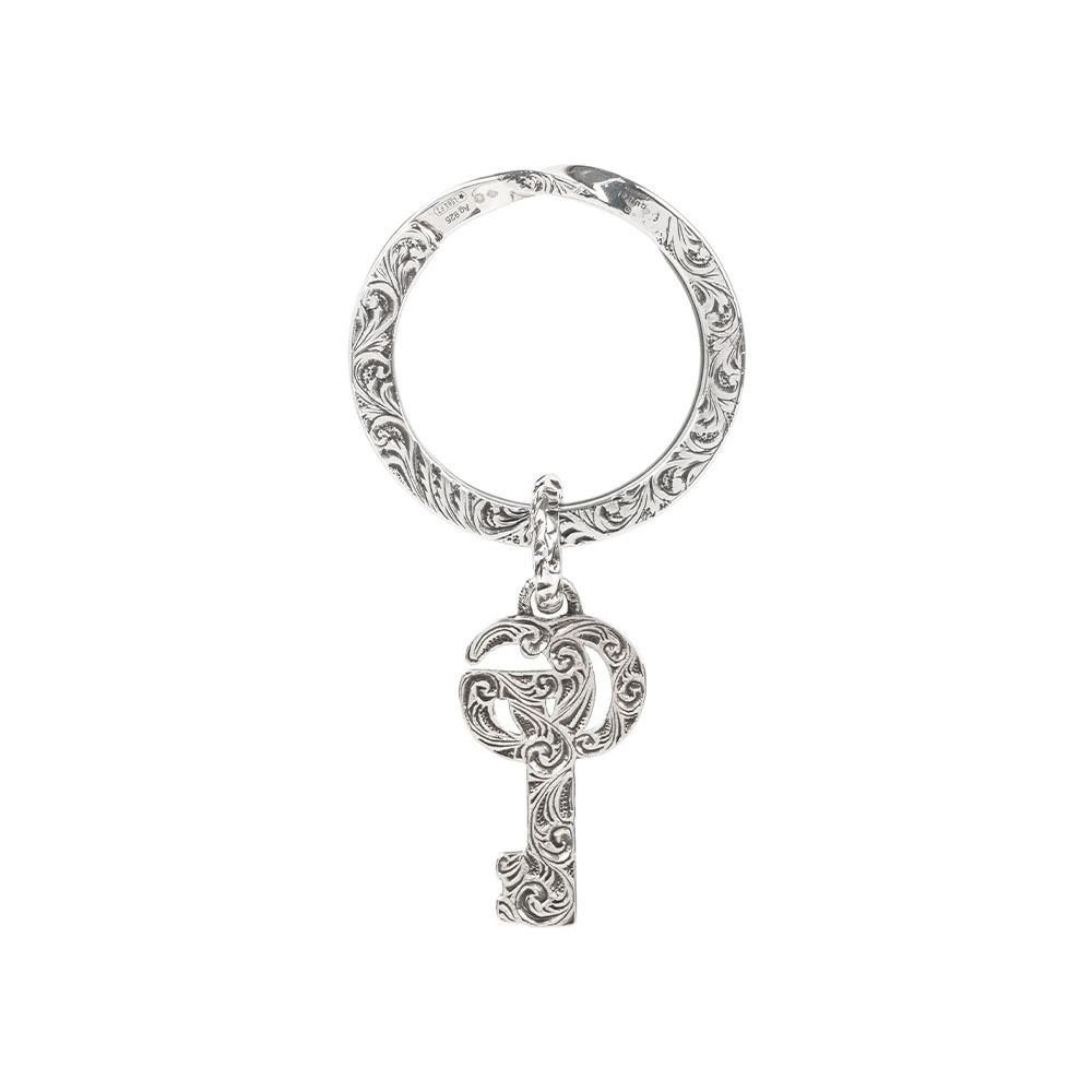 【GUCCI】GG Marmont 鑰匙造型鑰匙圈(銀色)