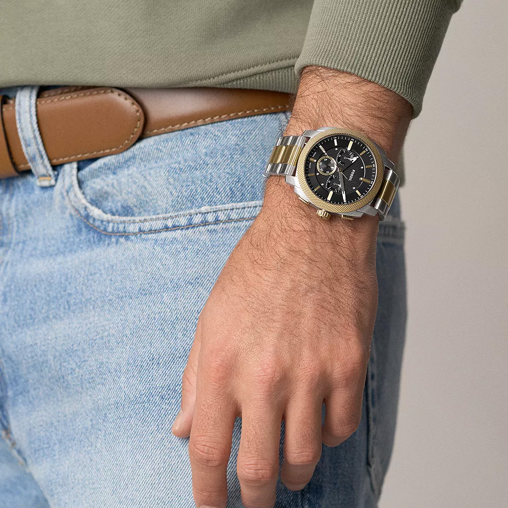 Machine 鋼鐵紀元男錶 金銀雙色不鏽鋼錶帶 44 MM FS6159