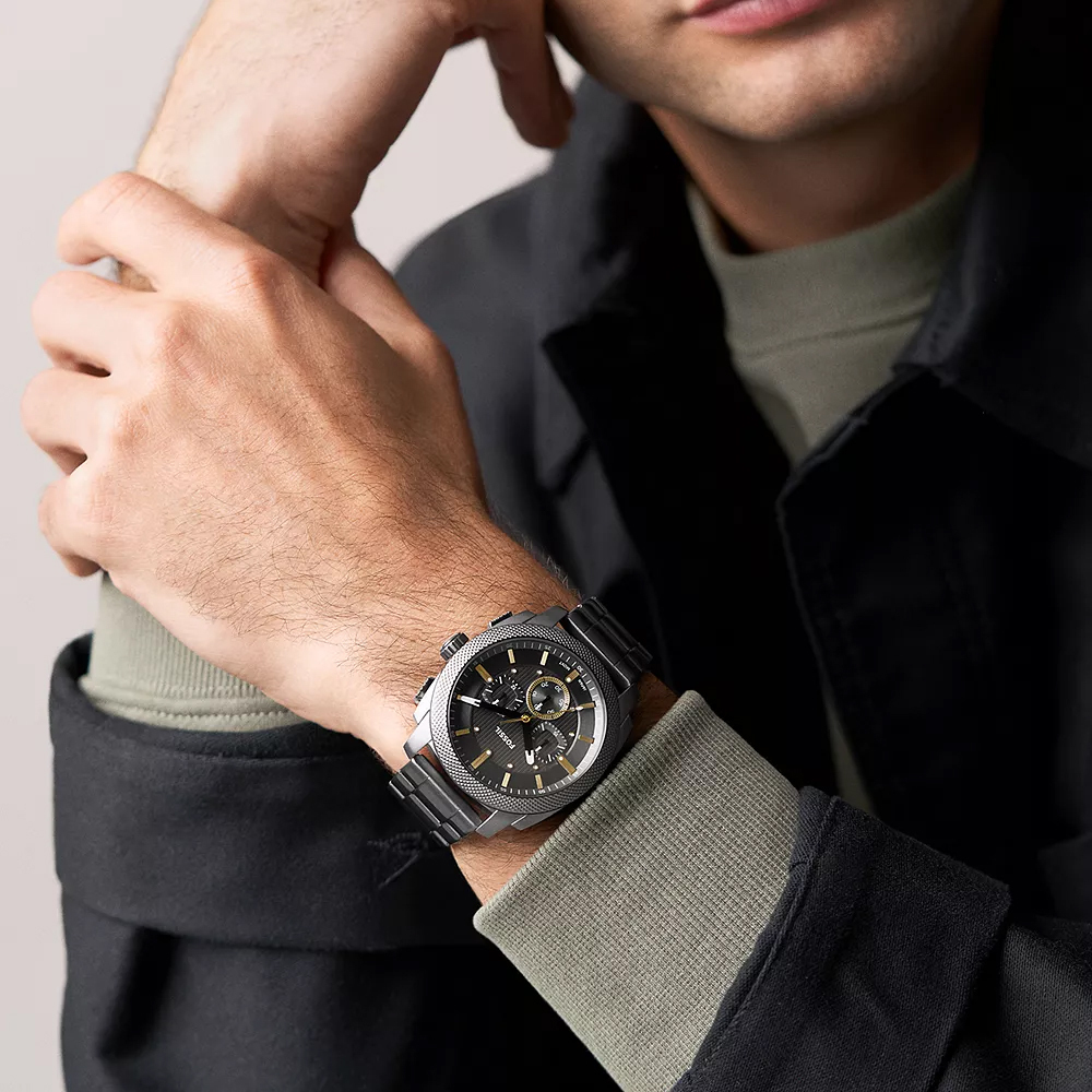 Machine 暗影戰甲男錶 槍灰色不鏽鋼錶帶 44 MM FS6160