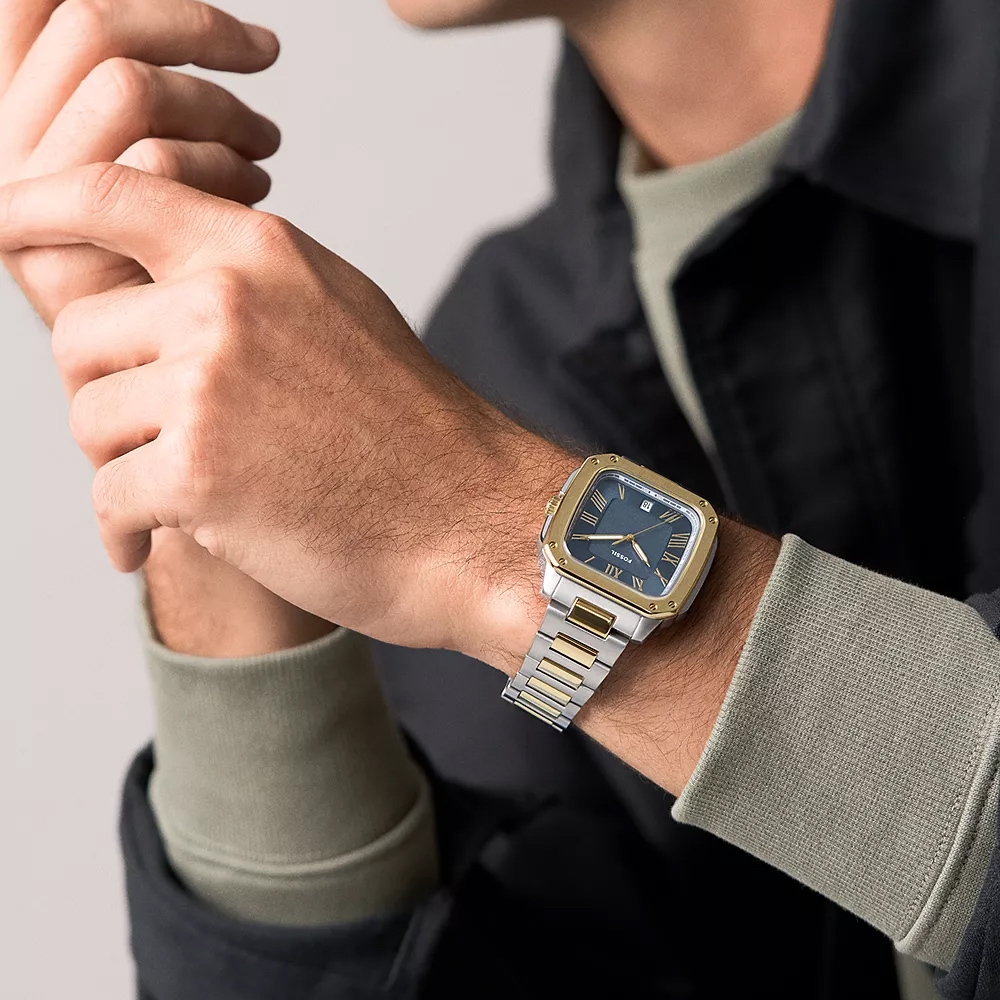 Crosby 縱橫工業男錶 金銀雙色不鏽鋼錶帶 26 MM FS6161