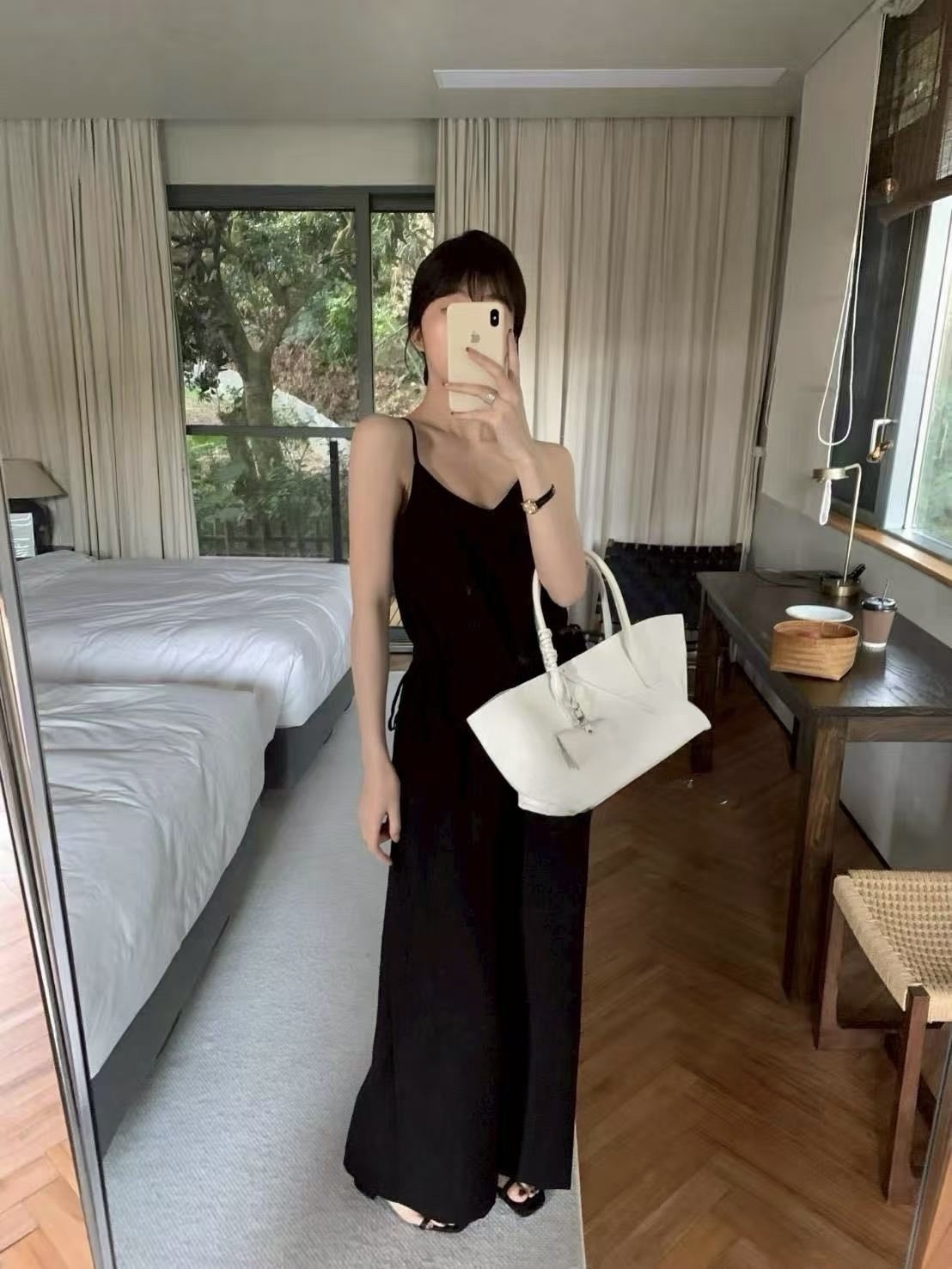 818 度假感套裝（兩側抽繩細肩背心+直筒闊腿褲）