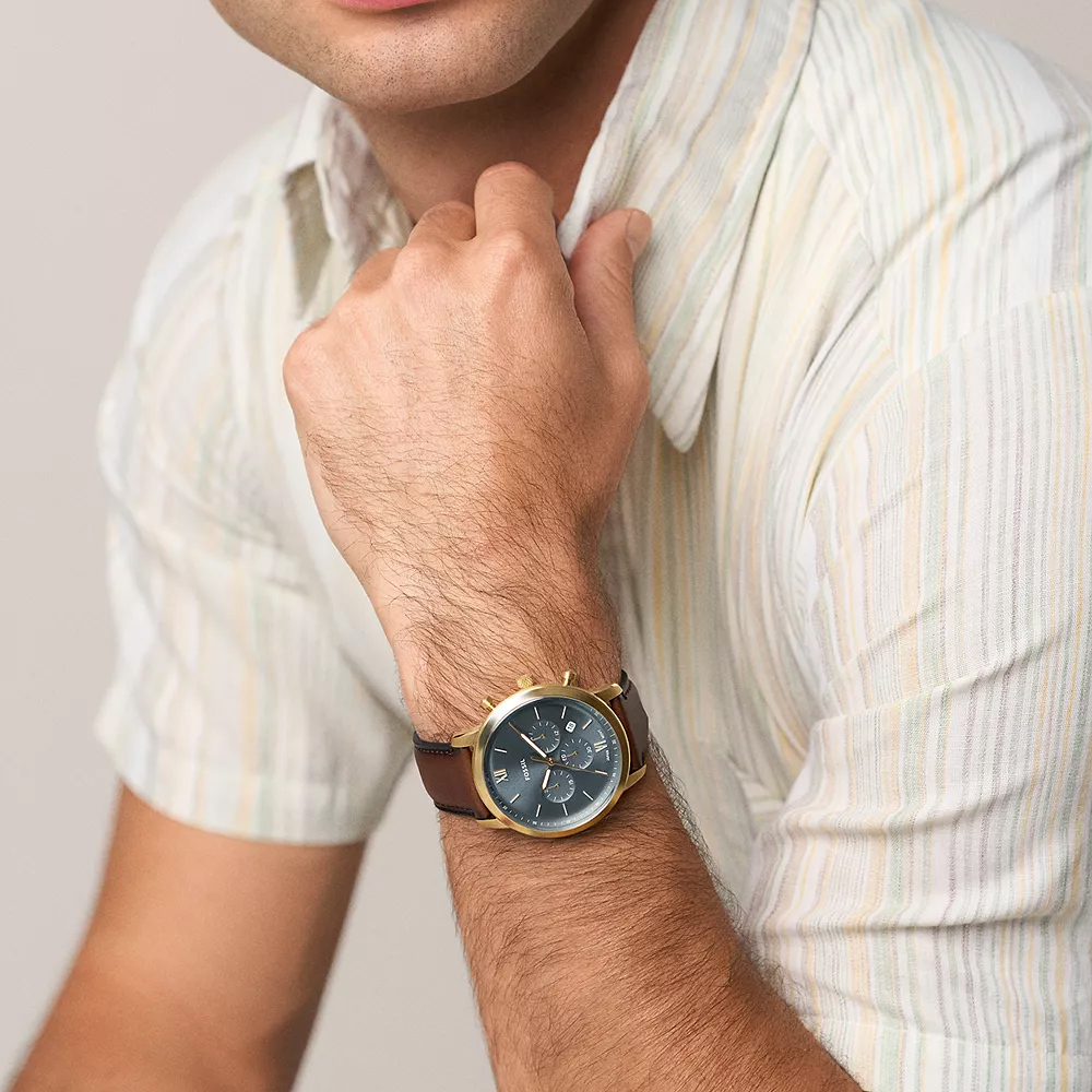 Neutra 新雅仕計時男錶 咖啡色真皮錶帶 26 MM FS6162