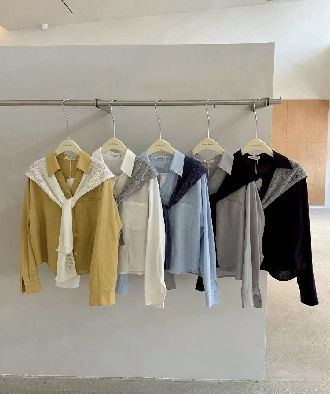 949 質感簡約苧麻襯衫附披肩