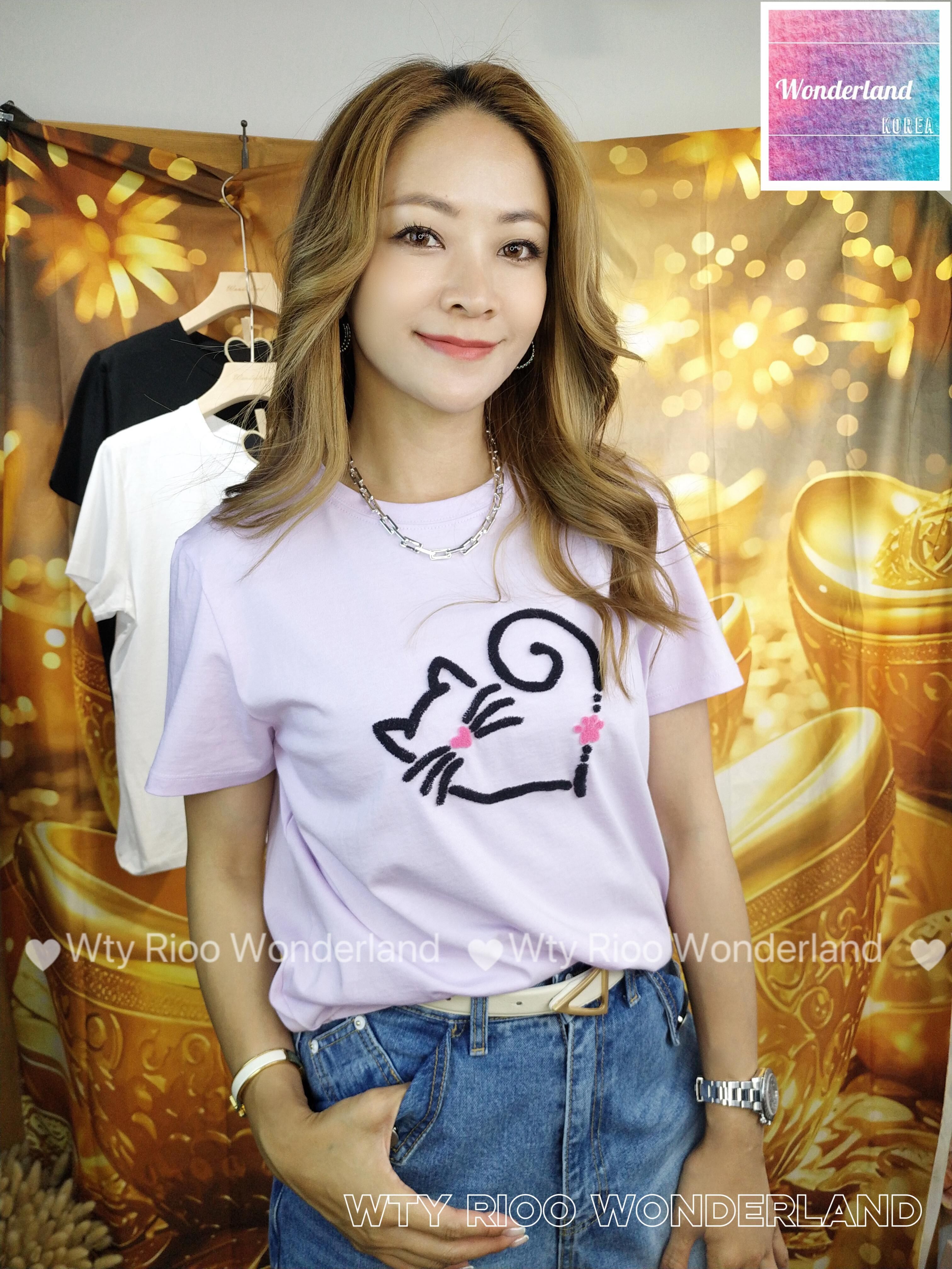 W1-W3 W030501 立體心貓Tee