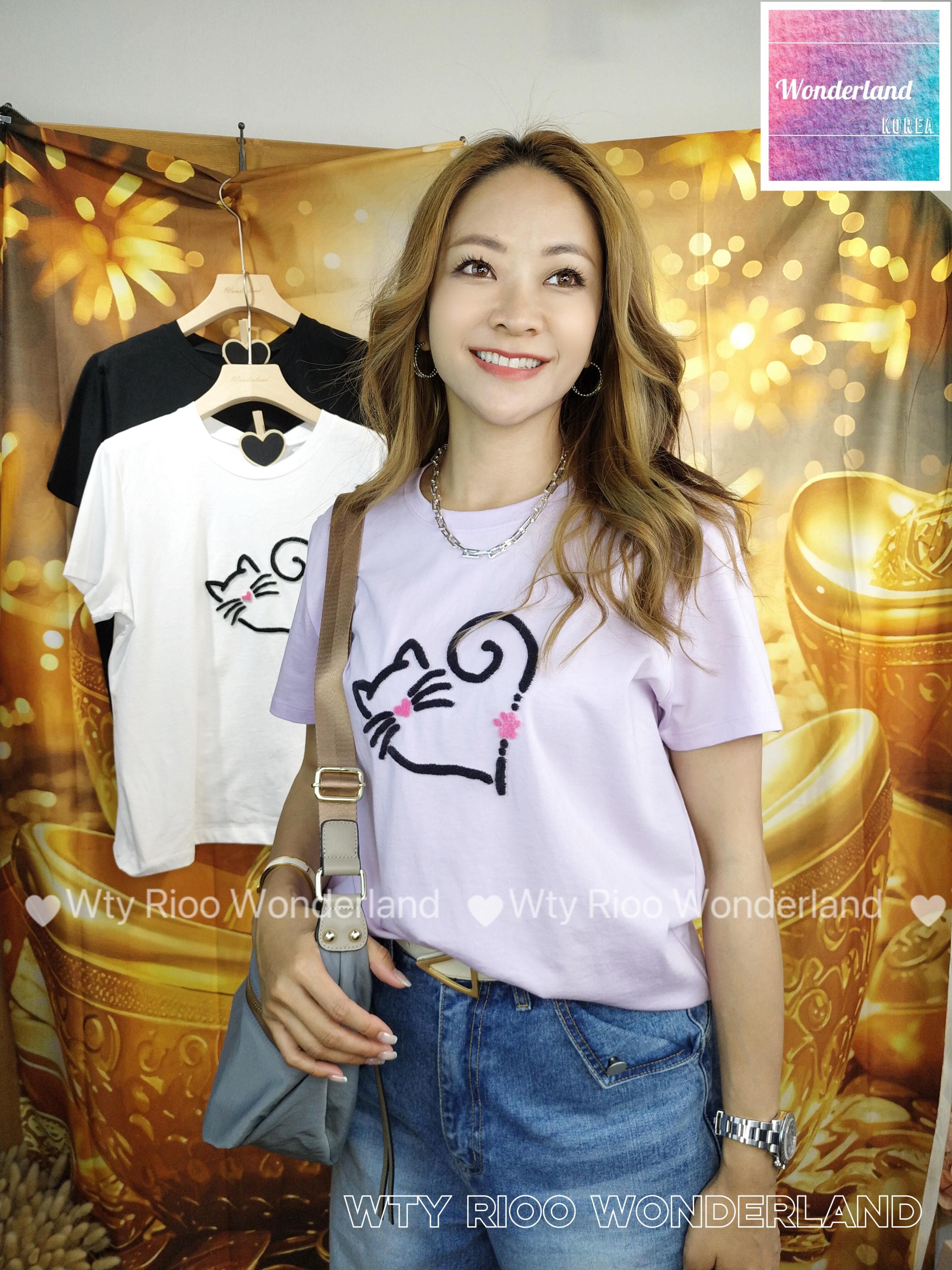 W1-W3 W030501 立體心貓Tee