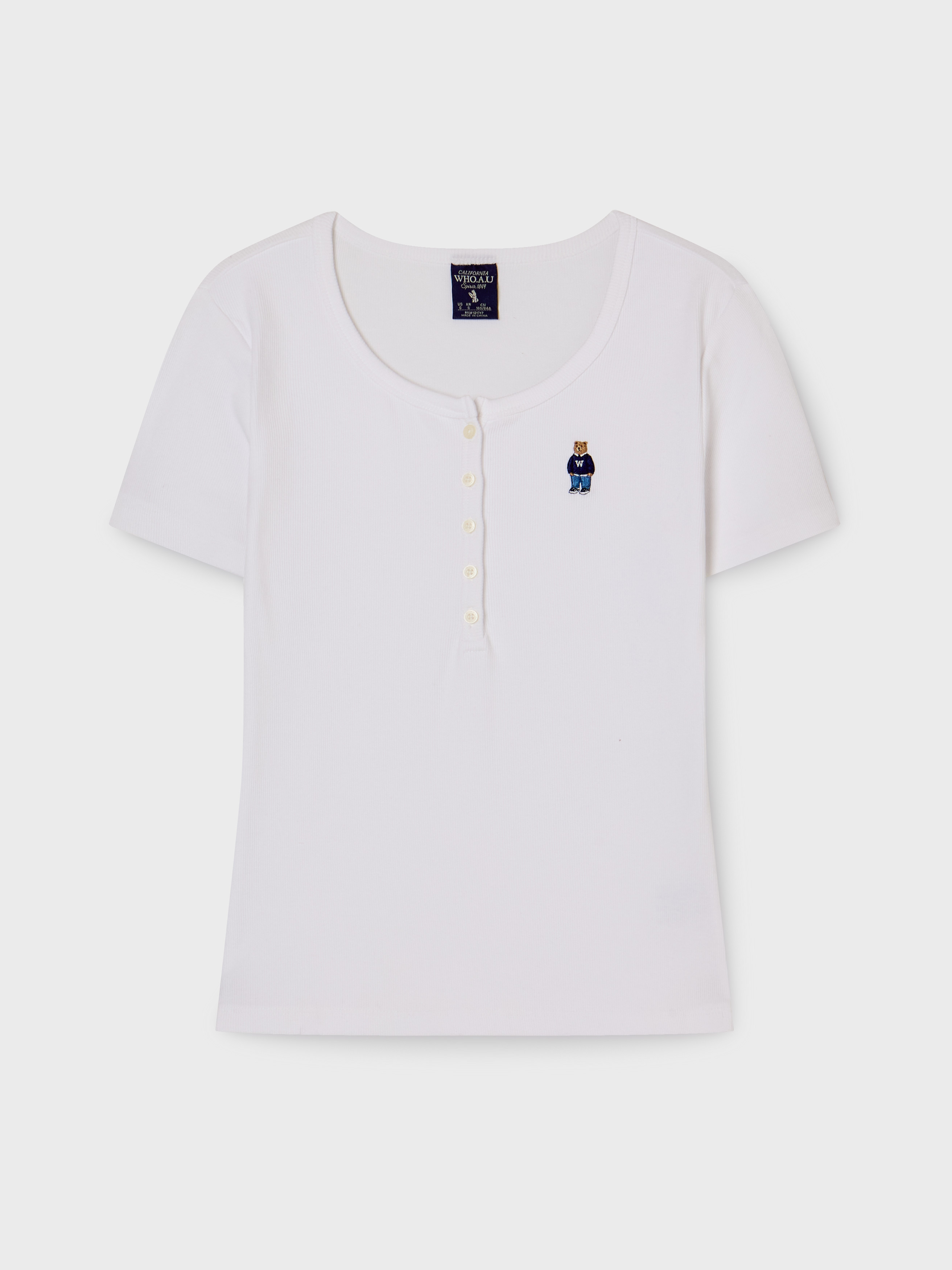 【直播】Who.A.U LX0305403 Steve Ribbed Henry Neck 短袖上衣