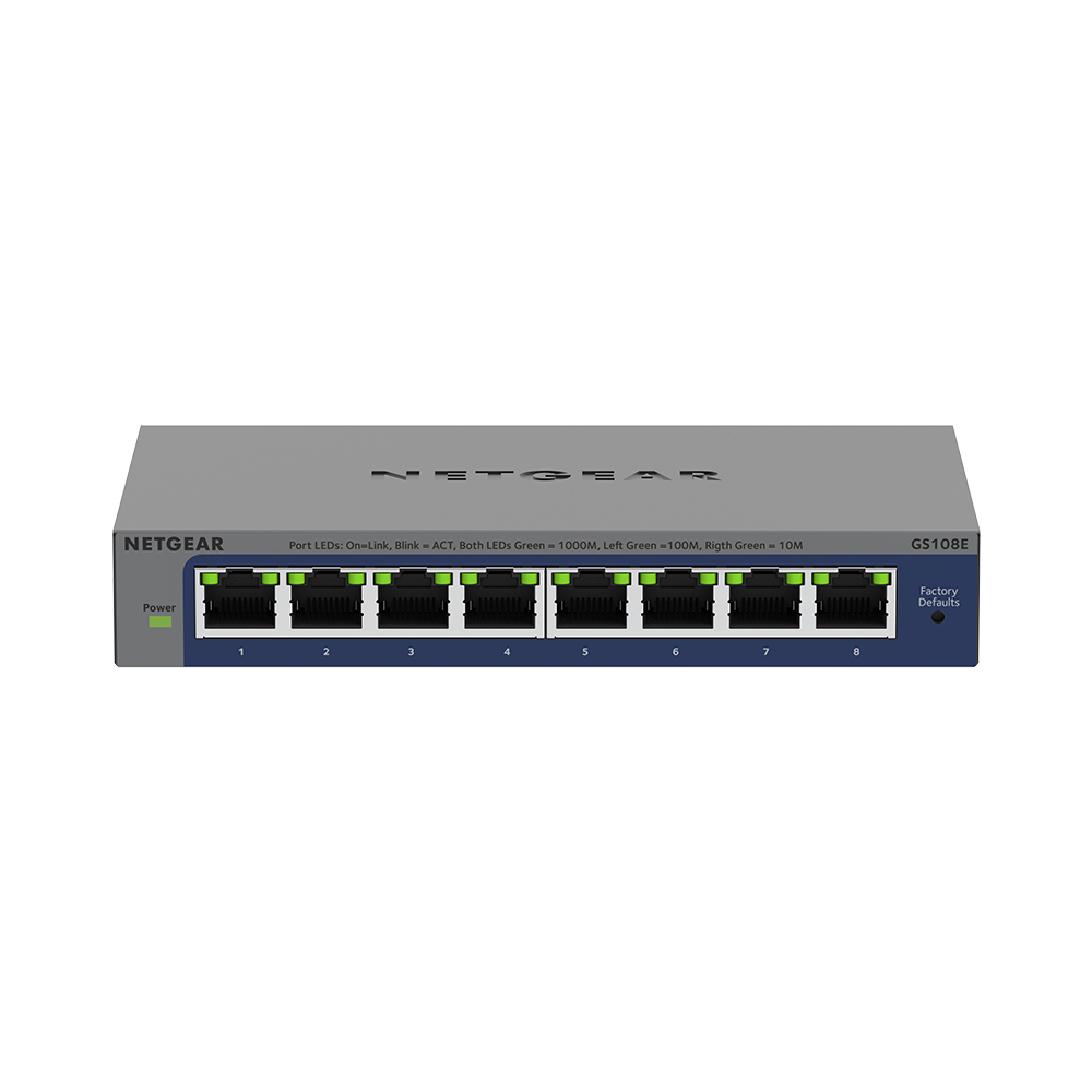 NETGEAR GS108E 8埠 Gigabit 簡易網管交換器