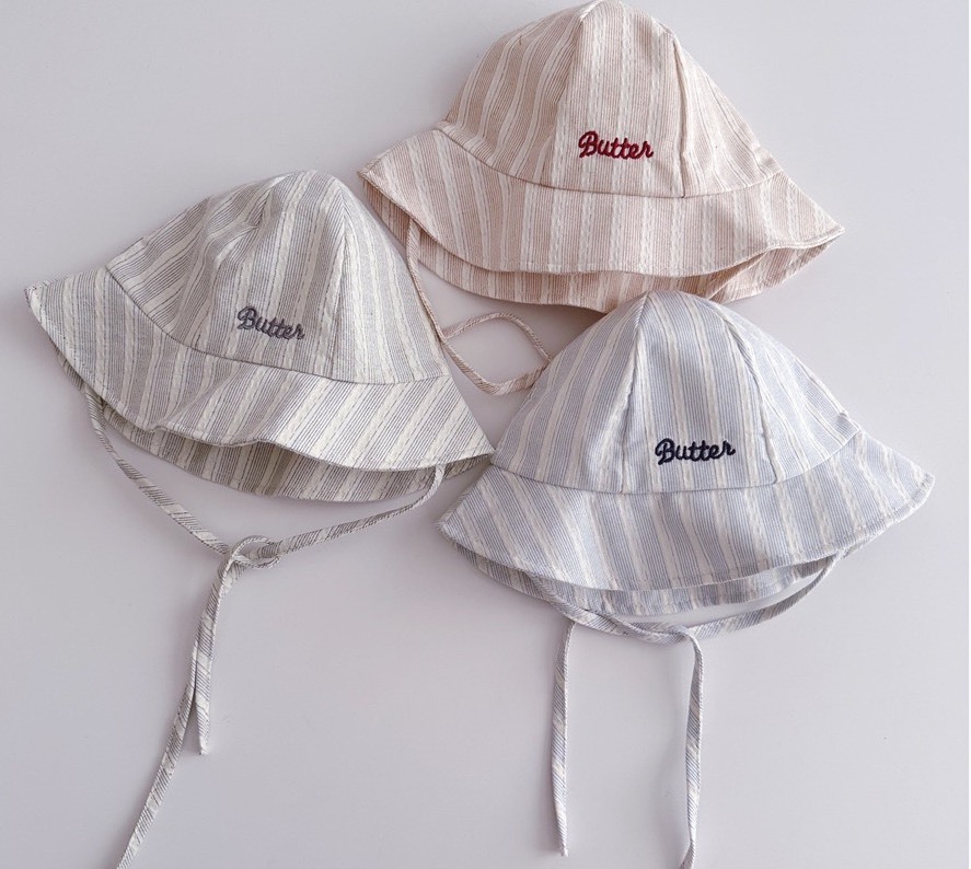 英字條紋綁帶漁夫帽