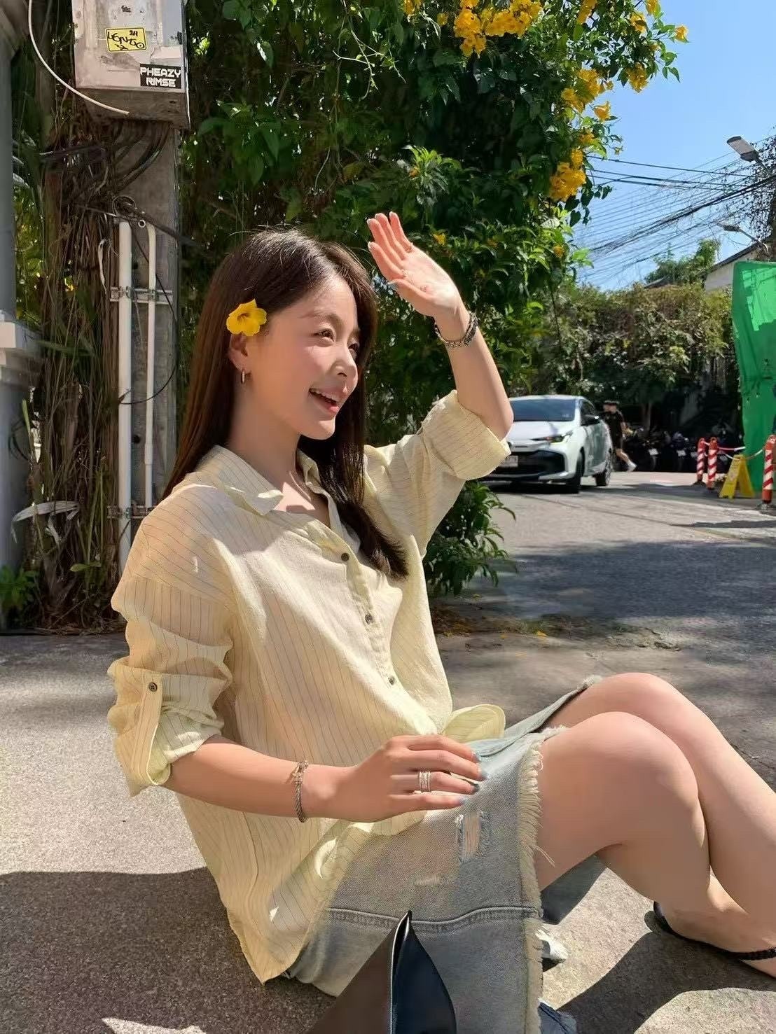 792 寬鬆高智感條紋棉麻襯衫