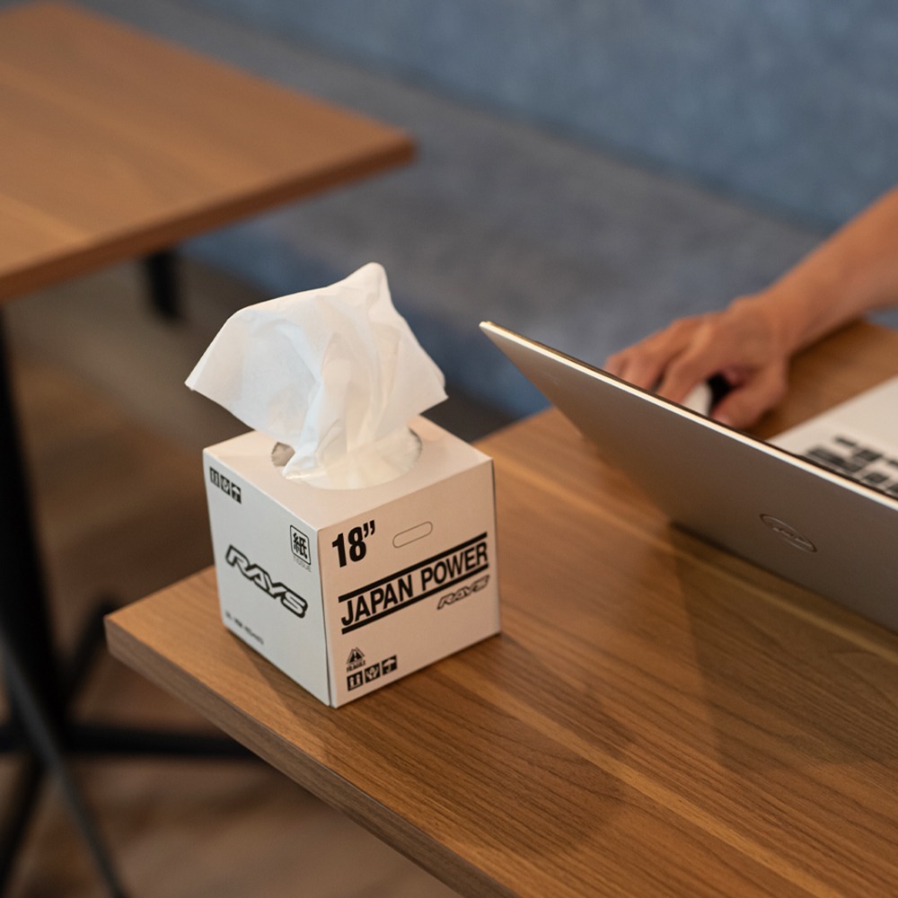 RAYS 官方周邊 鋁圈盒造型面紙盒 盒裝面紙