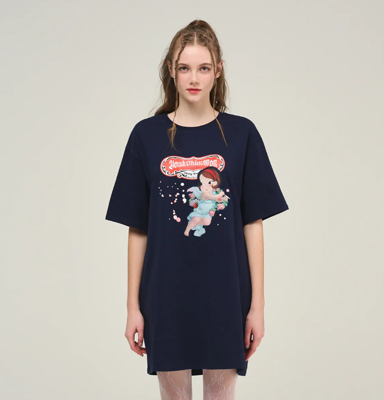 【直播】YOUK SHIM WON LX0305709 長款短袖上衣 (Free Size)