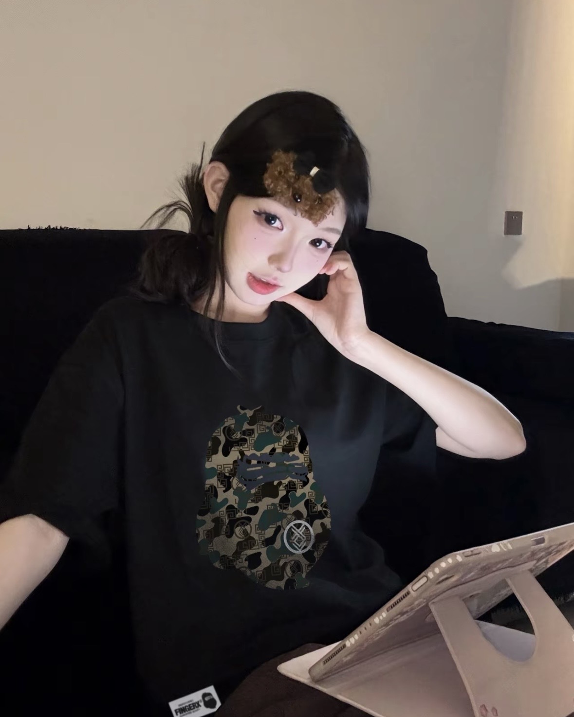 Fingercroxx FGXX 猿人 迷彩 寬鬆厚磅短T