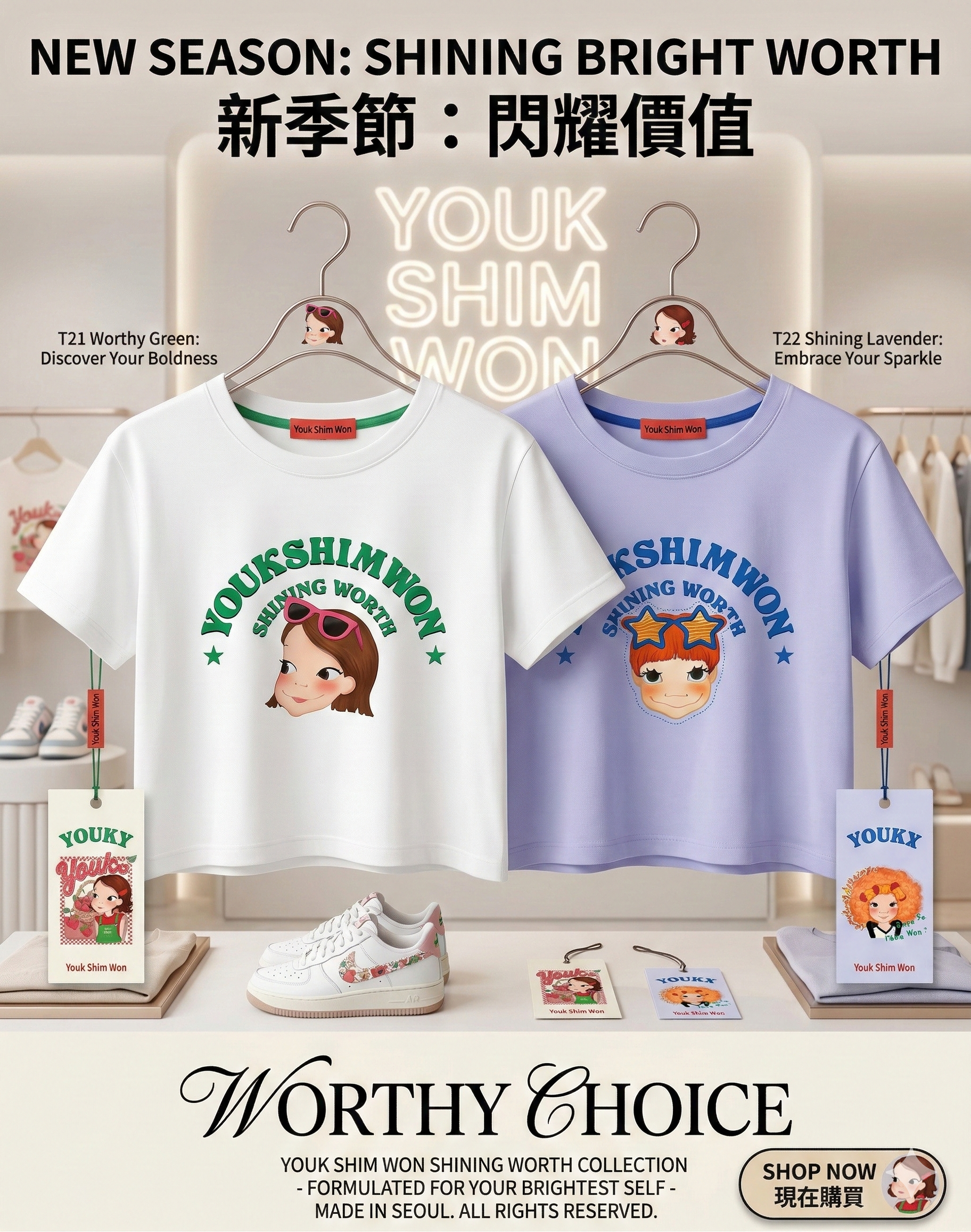 【直播】YOUK SHIM WON LX0305712 短款短袖上衣 (Free Size)