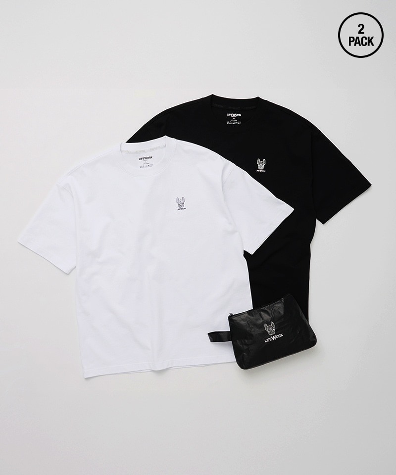 【韓國預購】AKR030411 Lifework BASIC LADOK 男女同款短袖上衣套裝 (2件裝)