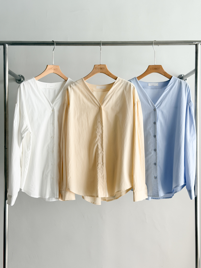 0303V領落肩襯衫