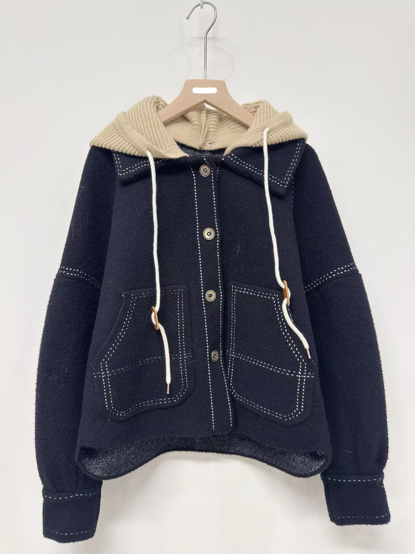 假明線彷水貂毛外套(15080)一口價