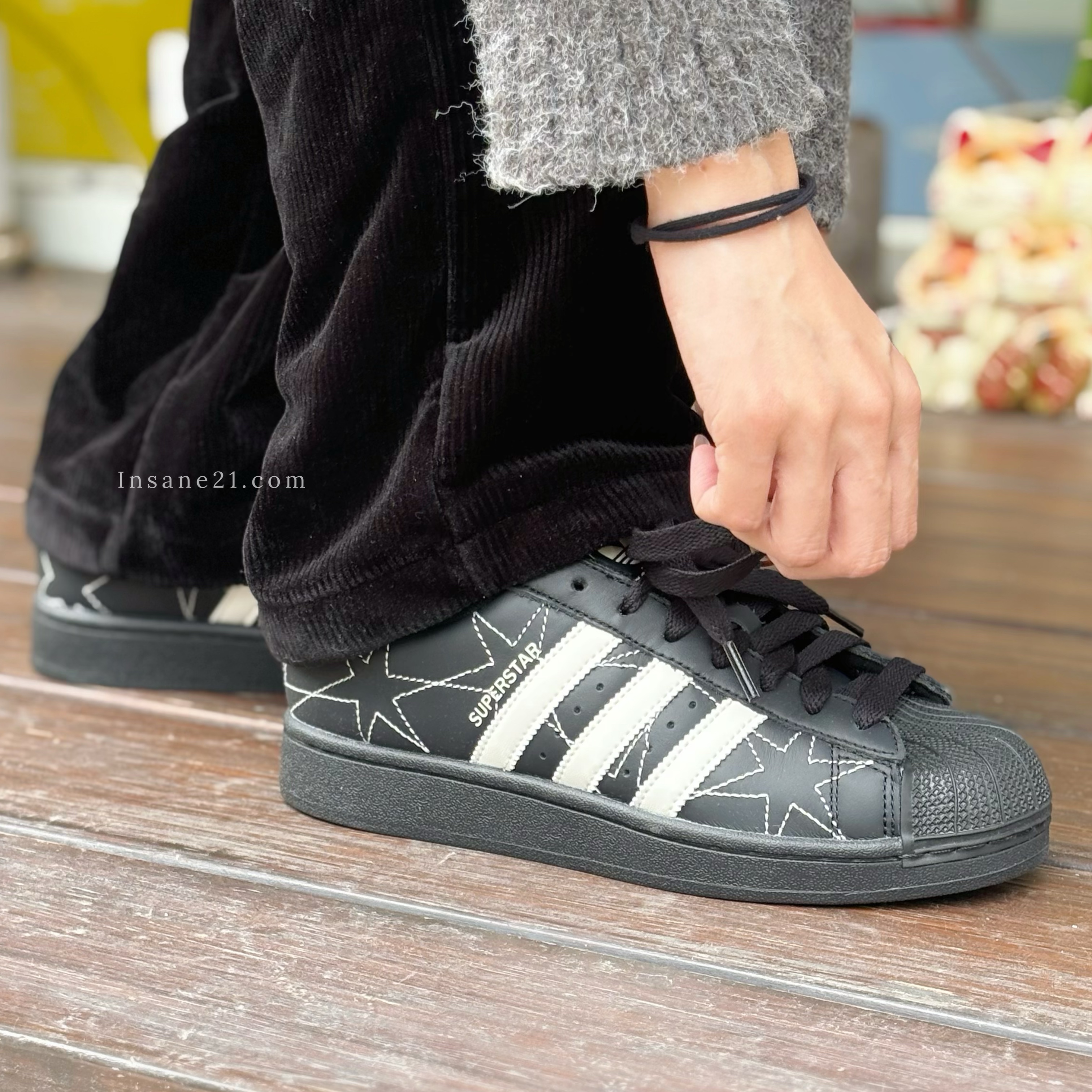 ADIDAS SUPERSTAR II 星星 貝殼鞋 黑 休閒 女鞋 IH4124