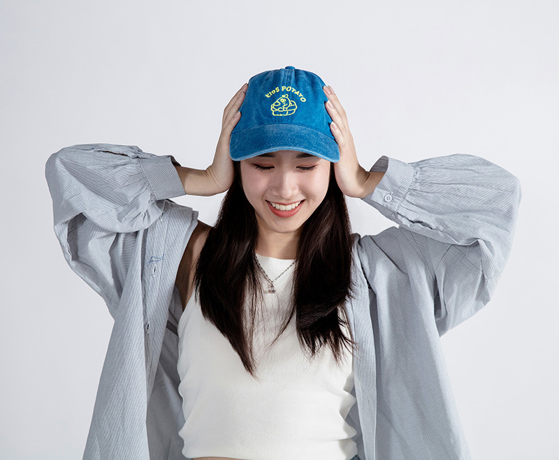 專薯於你 刺繡鴨舌帽 (復古水洗藍)