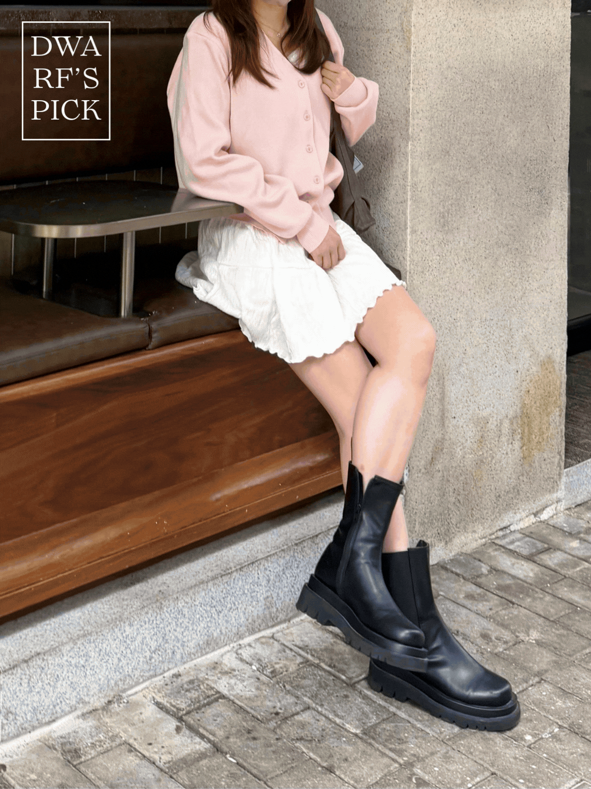 《KR》增高型格軟皮boot