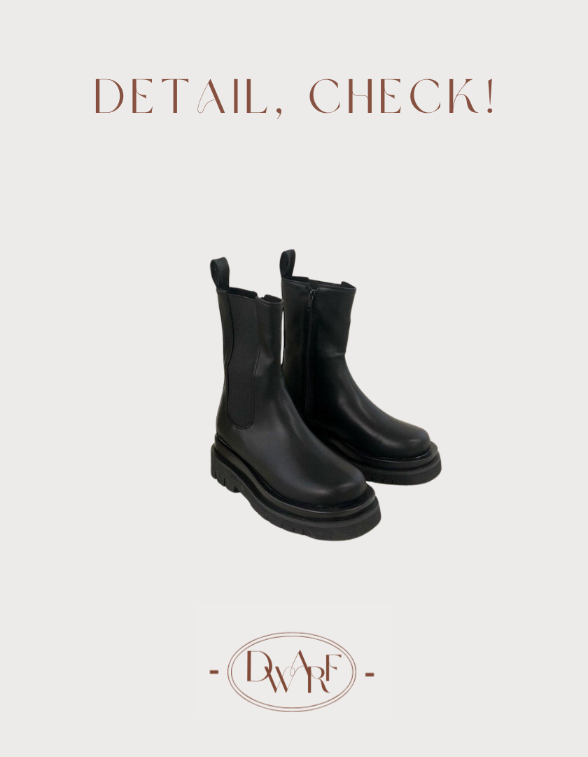 《KR》增高型格軟皮boot