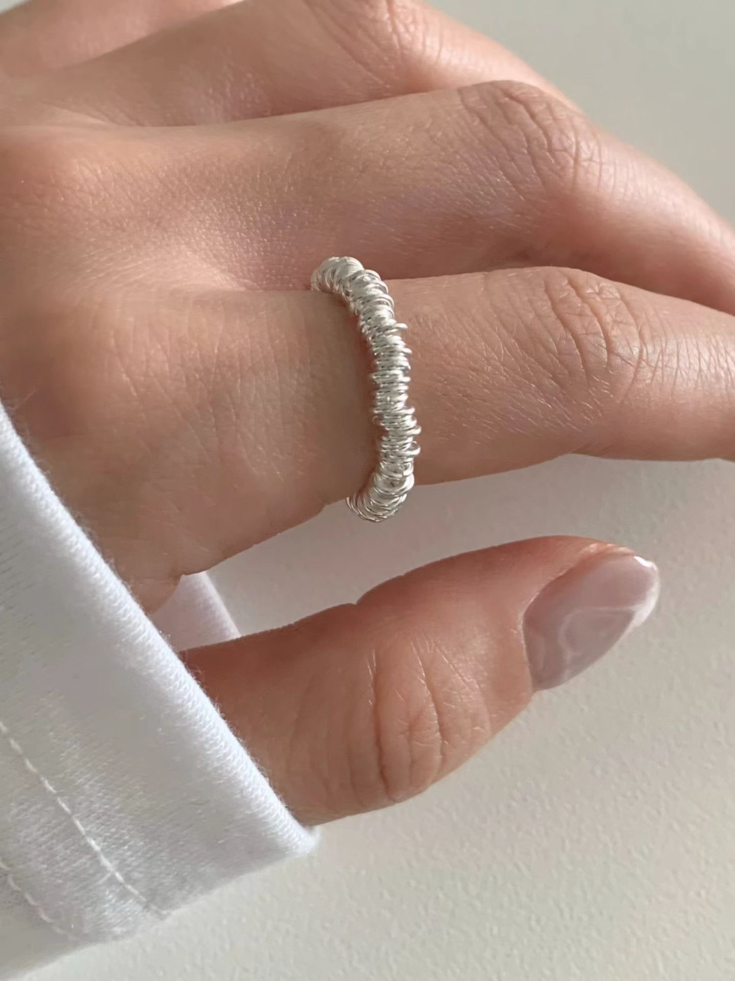 925 silver oversized layer ring