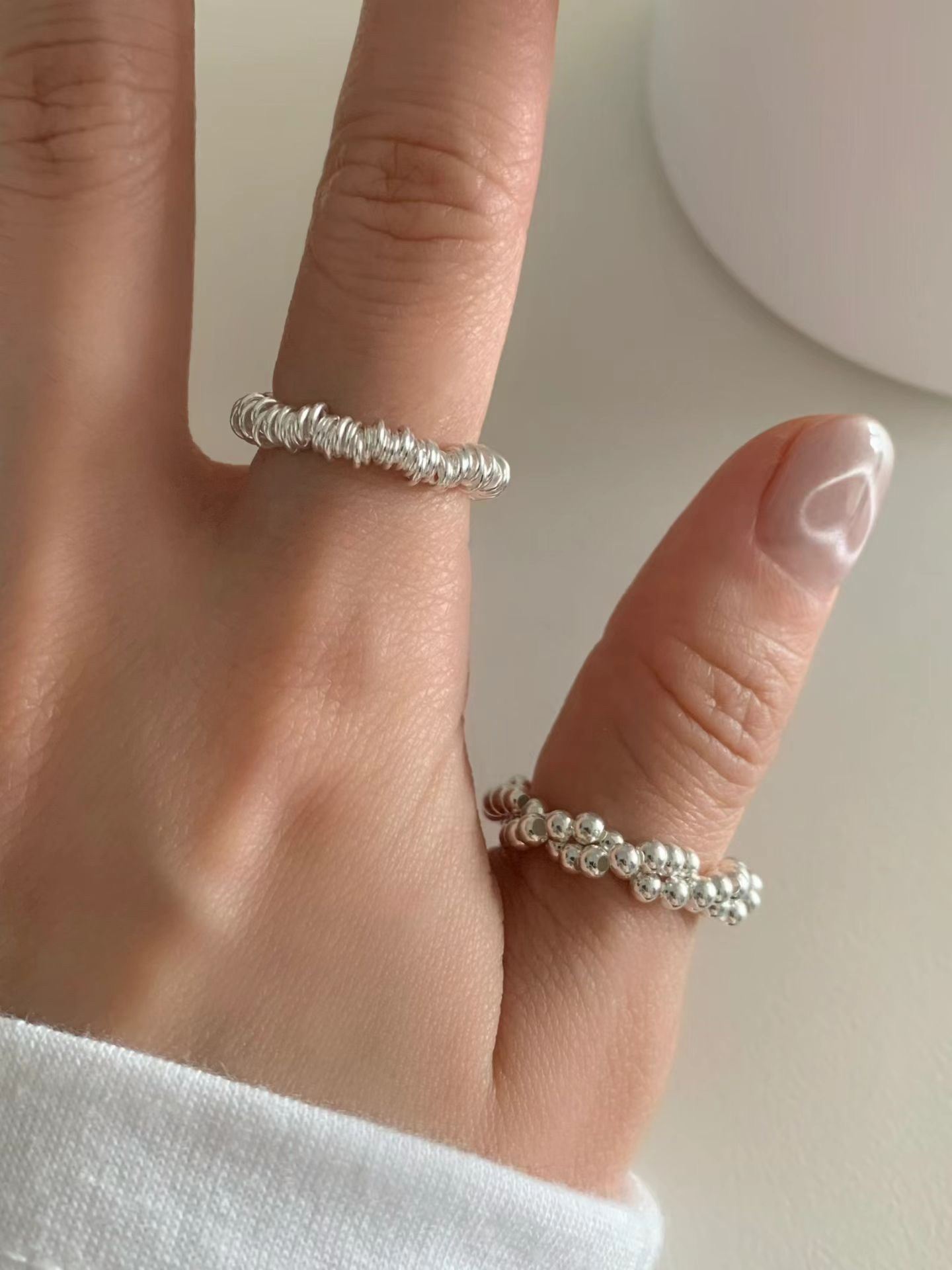 925 silver oversized layer ring