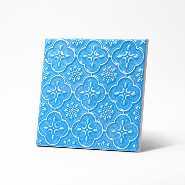 臺灣花磚｜湛藍海棠