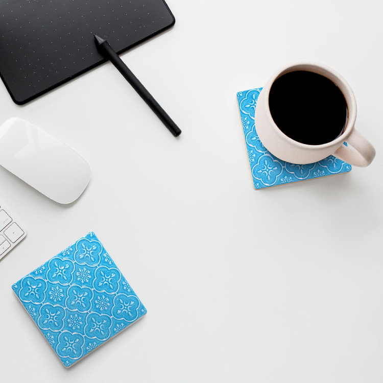 臺灣花磚｜湛藍海棠