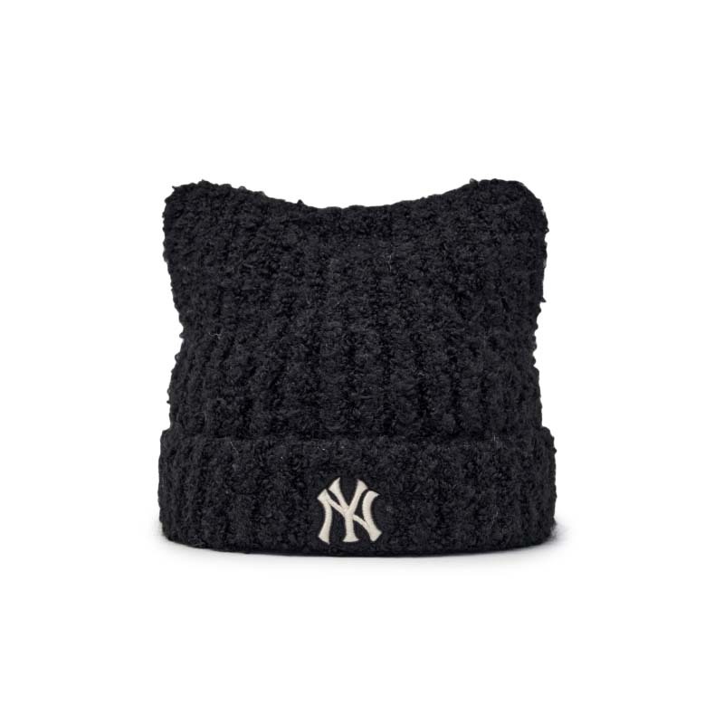 韓國 MLB 貓耳針織毛帽 黑色 Karina 同款 MLB-08 [台灣現貨]