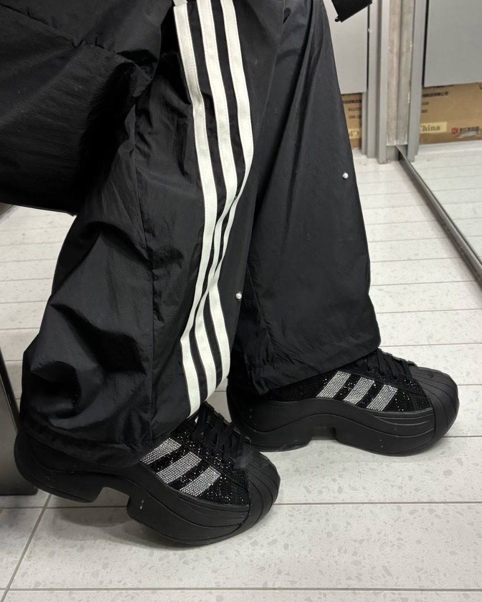 ADIDAS SUPERSTAR BOLD 貝殼頭 金標 厚底 增高 老爹鞋 愛迪達 三葉草 黑銀 水鑽 碎鑽 碎銀 女鞋 IH1663 / 調貨
