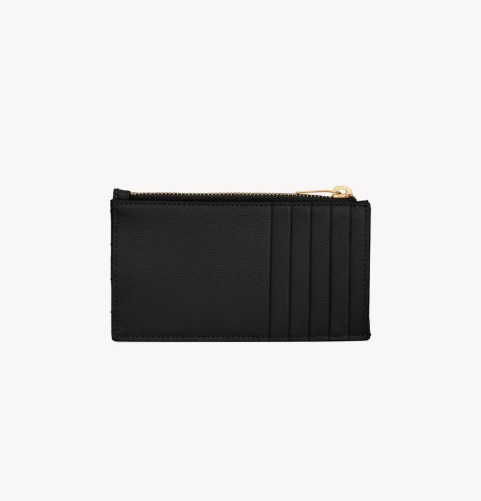 1FF0101-529 [SAINT LAURENT] Cassandre Matelassé Fragments Card Case In Grain De Poudre LeatherBlack (SS26) #607915BOW011000 (W-EU-E)