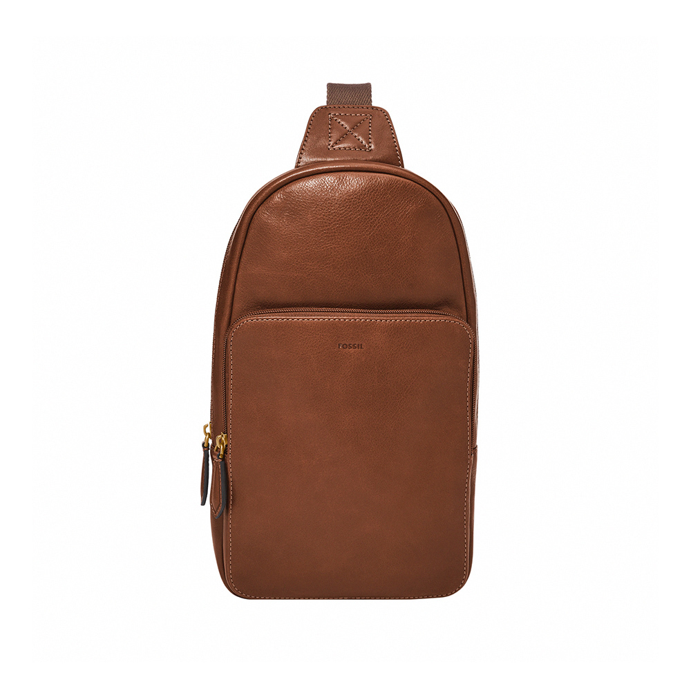 Finn 真皮質感單肩包-咖啡色 MBG9646212