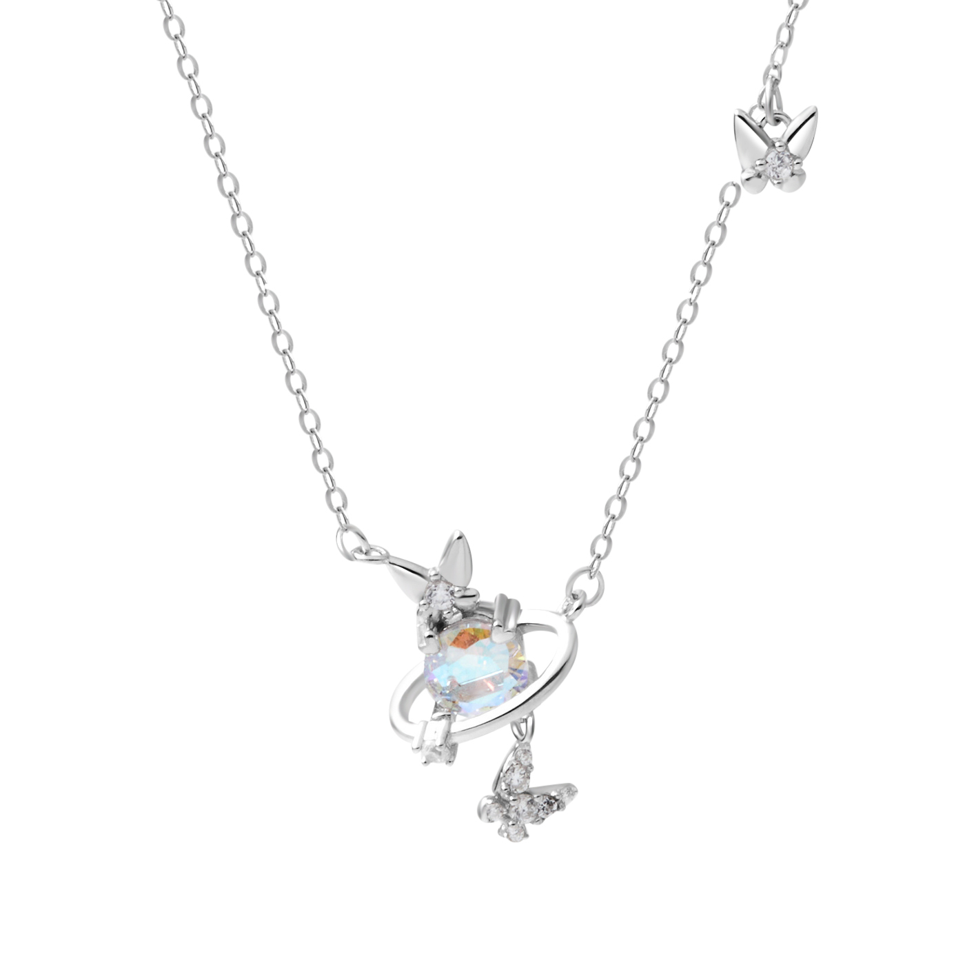 純銀,星球,蝴蝶,項鍊,平價飾品